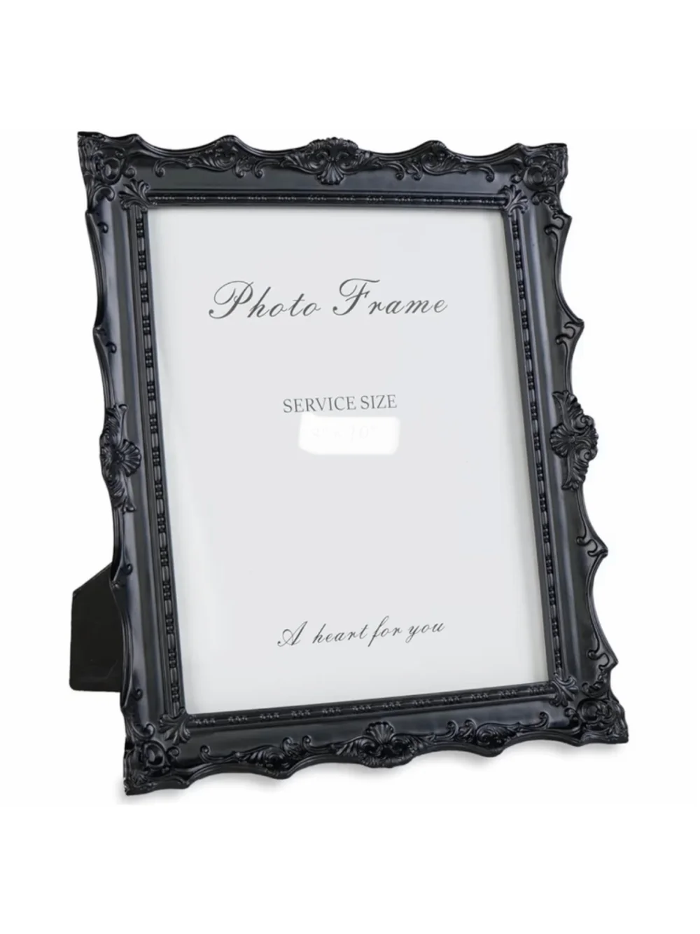 NEW Hand Carved Resin 5x7 Black Picture Frame Vintage Look